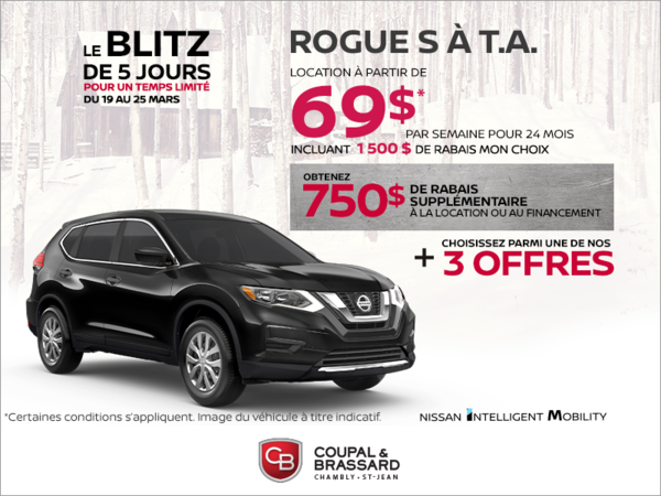 Obtenez le Nissan Rogue 2019 dès aujourd'hui!