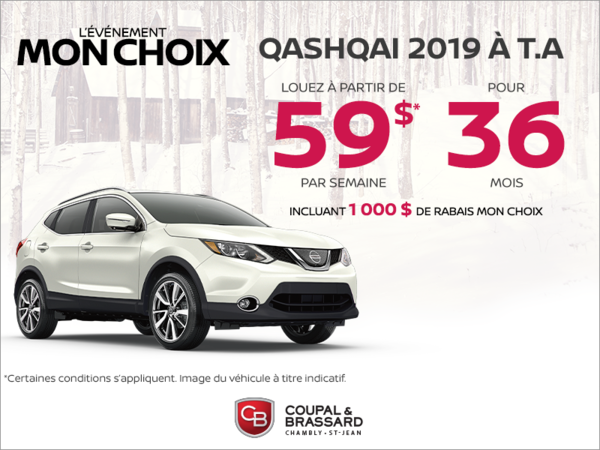 Obtenez le Qashqai 2019 dès aujourd'hui!