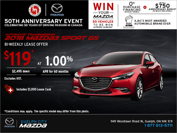 Get the 2018 Mazda3 Sport Today!
