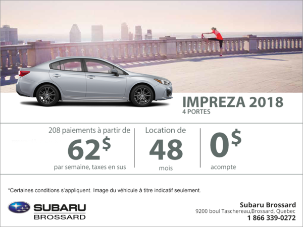 Louez la Impreza 2018 4 portes!