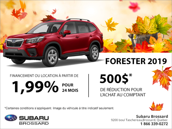 Procurez-vous le Forester 2019!