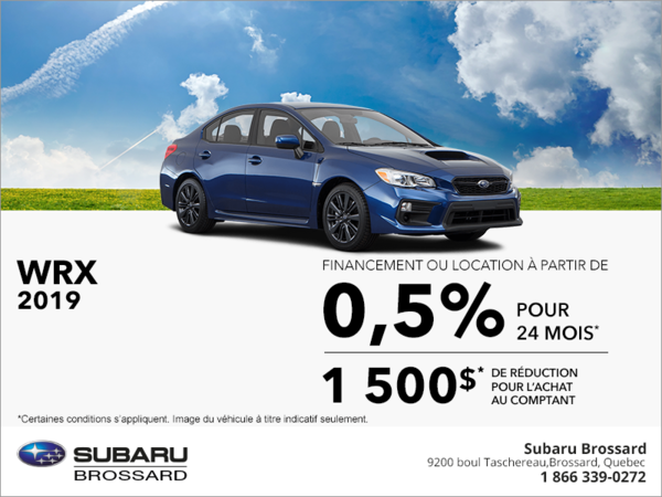 Procurez-vous la Subaru WRX 2019!