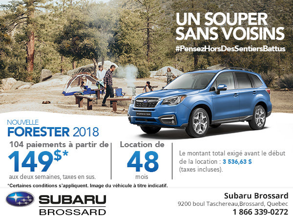 La Subaru Forester 2018 en rabais!