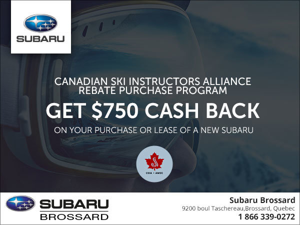 Canadian Ski Instructors Alliance Rebate Purchase Program Subaru 