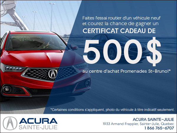 Gagner un certificat cadeau de 500$