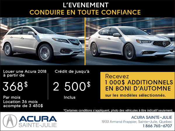 C'est l'événement de vente mensuel chez Acura