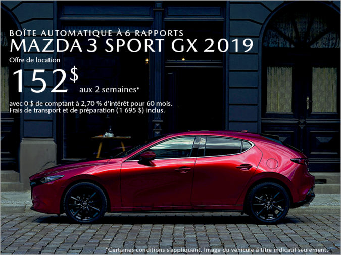 Procurez-vous la Mazda3 Sport 2019 aujourd'hui!