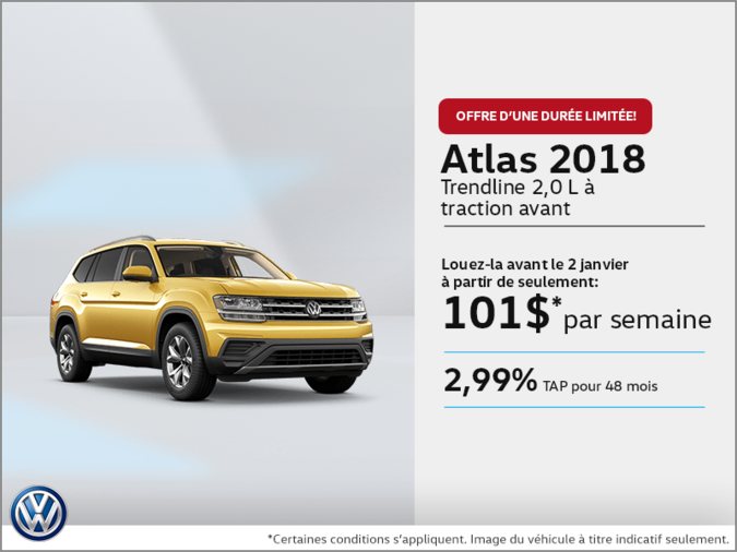 Conduisez l'Atlas 2018 dès aujourd'hui!