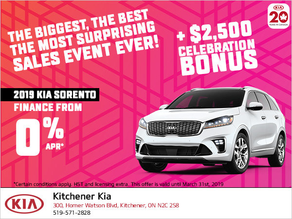 Kia Celebration Sale - 2019 Sorento