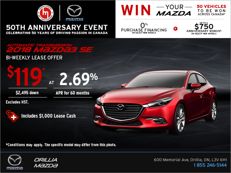 Get the 2018 Mazda3 Today!