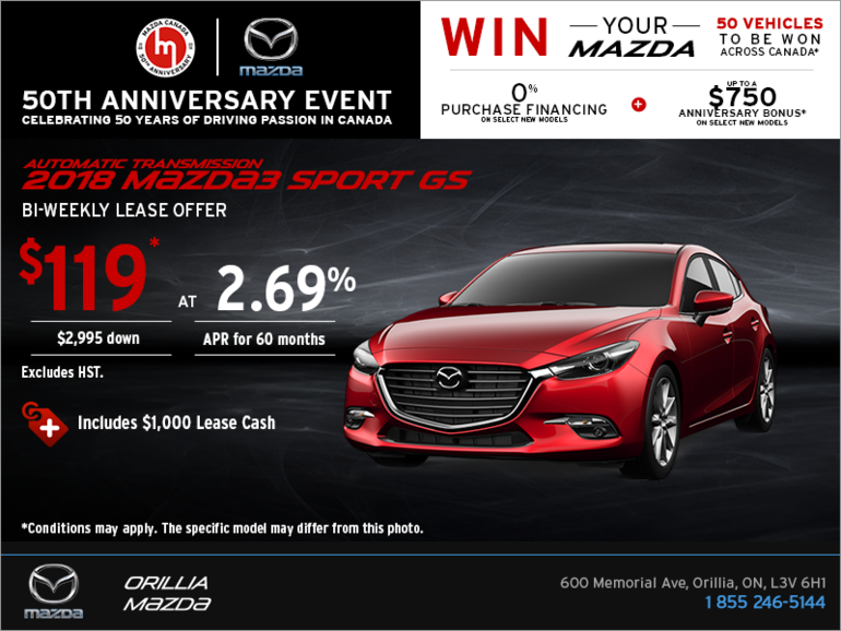 Get the 2018 Mazda3 Sport Today!