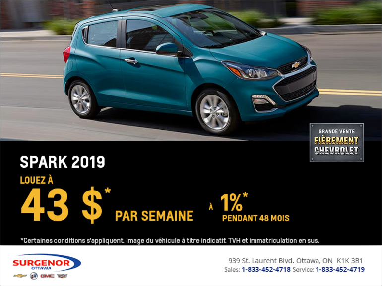 Louez la Chevrolet Spark 2019