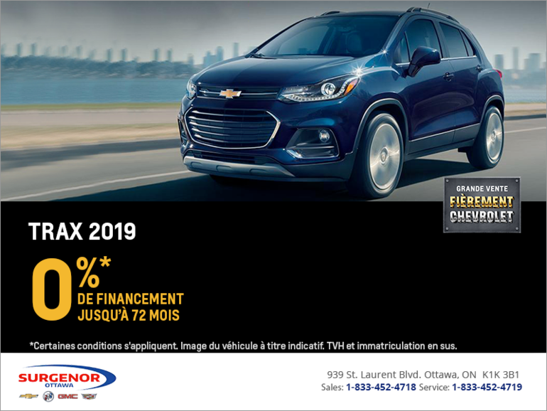 Obtenez le Chevrolet Trax 2019