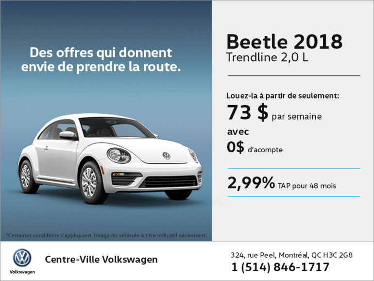 Conduisez la Beetle 2018 dès aujourd'hui!