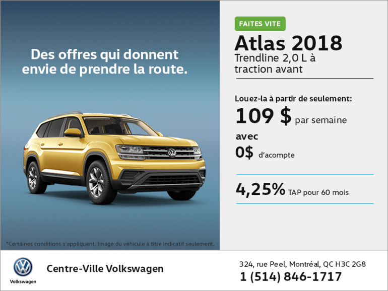Conduisez l'Atlas 2018 dès aujourd'hui!