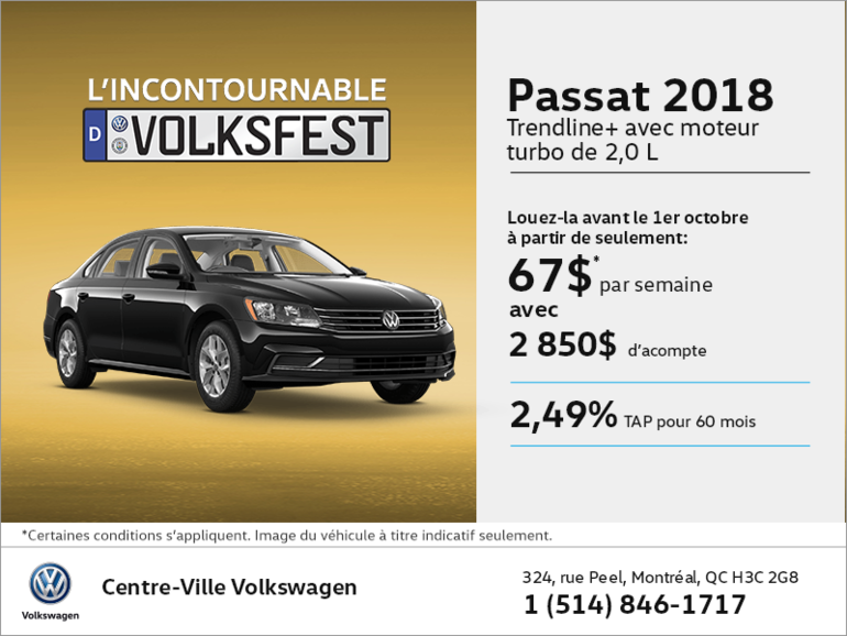 Conduisez la Passat 2018 dès aujourd'hui!
