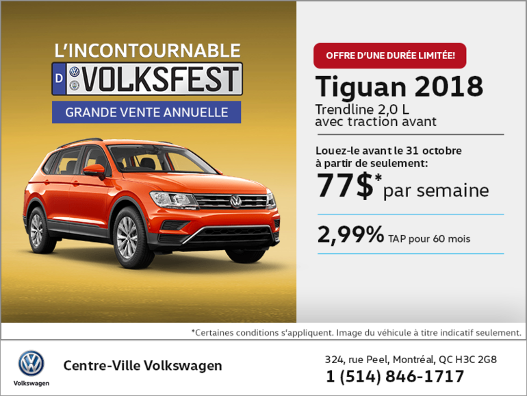 Conduisez le Tiguan 2018 dès aujourd'hui!