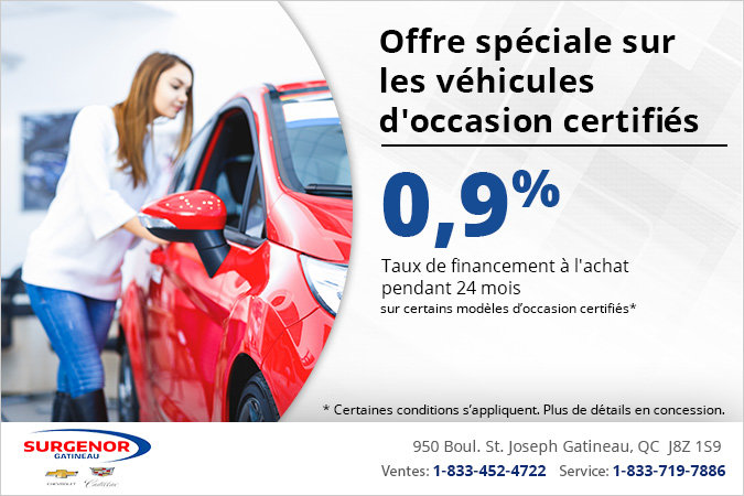 Offre spéciale sur les véhicule d'occasion certifiés