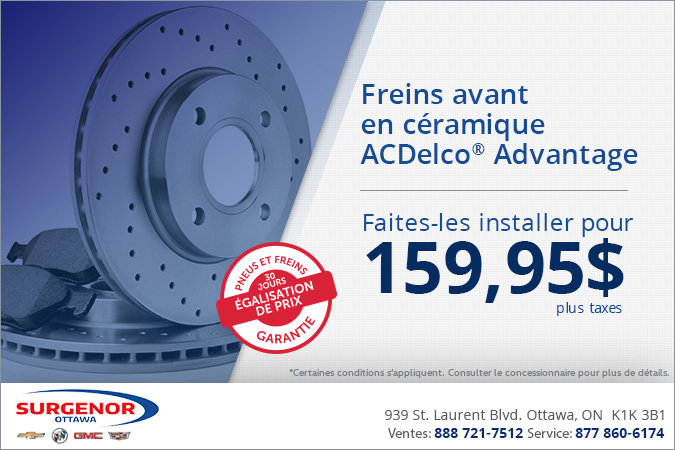 Freins avant ACDelco Advantage