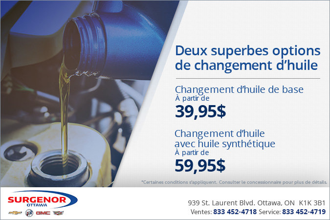 Changement d'huile