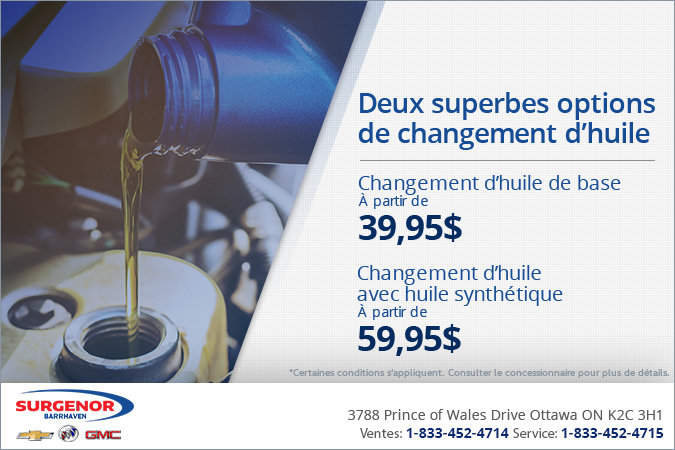 Changement d'huile