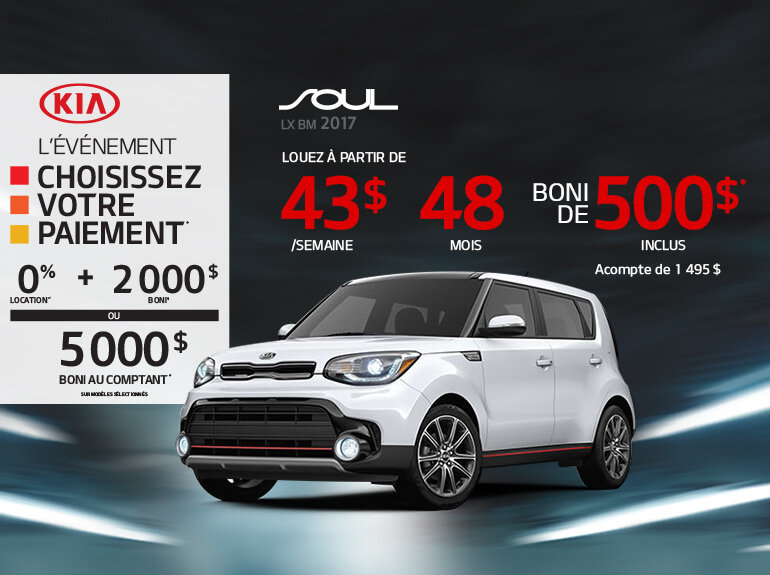 Louez la Kia Soul 2017 aujourd'hui!