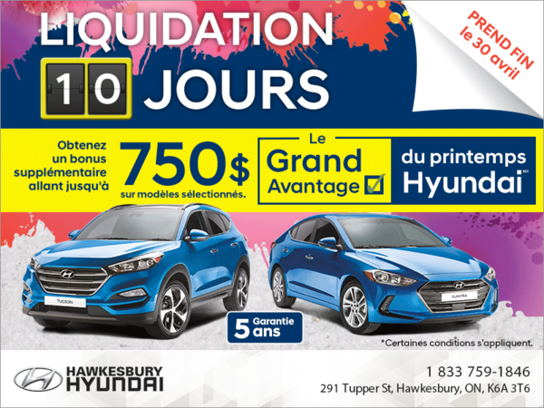 L'Événement Liquidation de 10 Jours Hyundai!