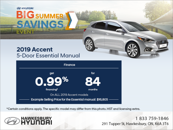 Finance the 2019 Accent 5 Door!