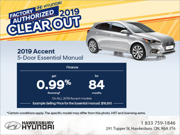 Finance the 2019 Accent 5 Door!