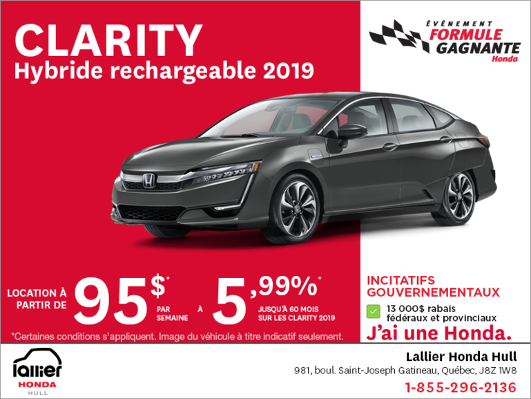 Louez la Honda Clarity 2019!