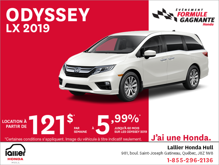 Louez la Honda Odyssey 2019!