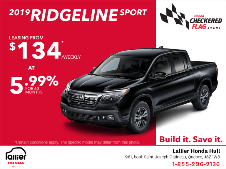 Lease the 2019 Honda Ridgeline!