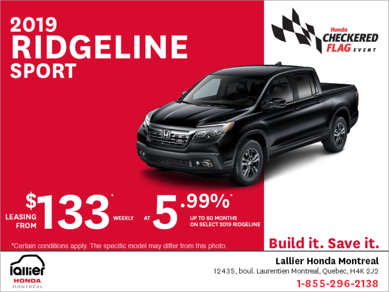 Lease the 2019 Honda Ridgeline!