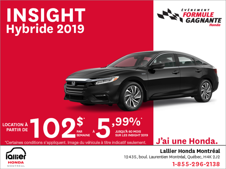 Louez la Honda Insight 2019!