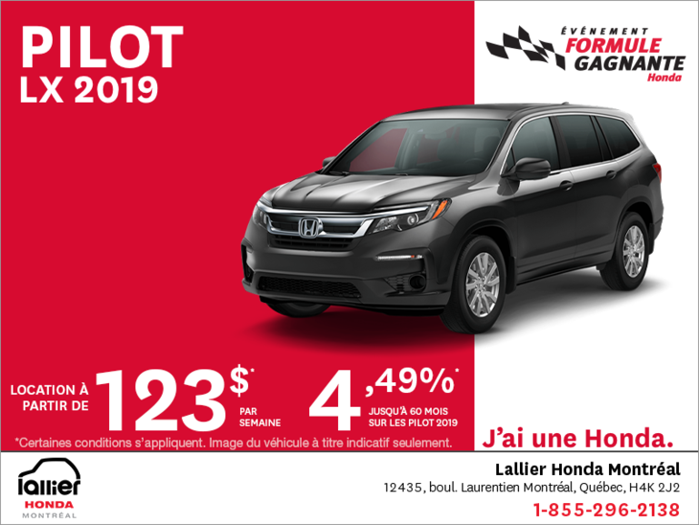 Louez le Honda Pilot 2019!