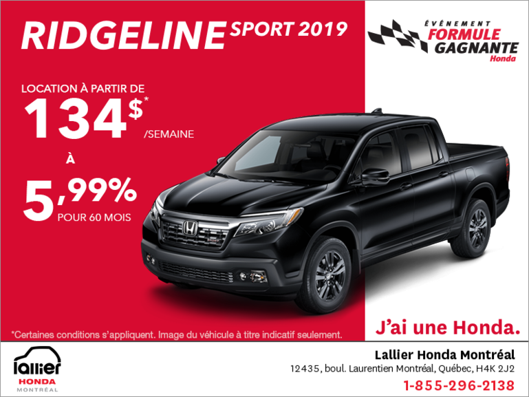 Louez le Honda Ridgeline 2019!