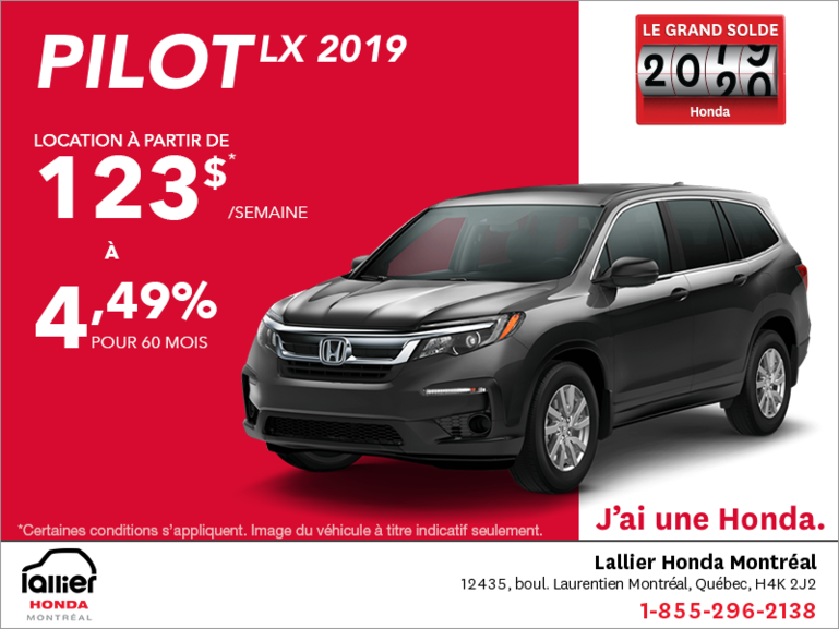 Louez le Honda Pilot 2019!