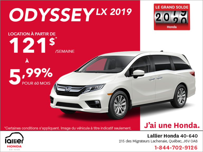 Louez la Honda Odyssey 2019!